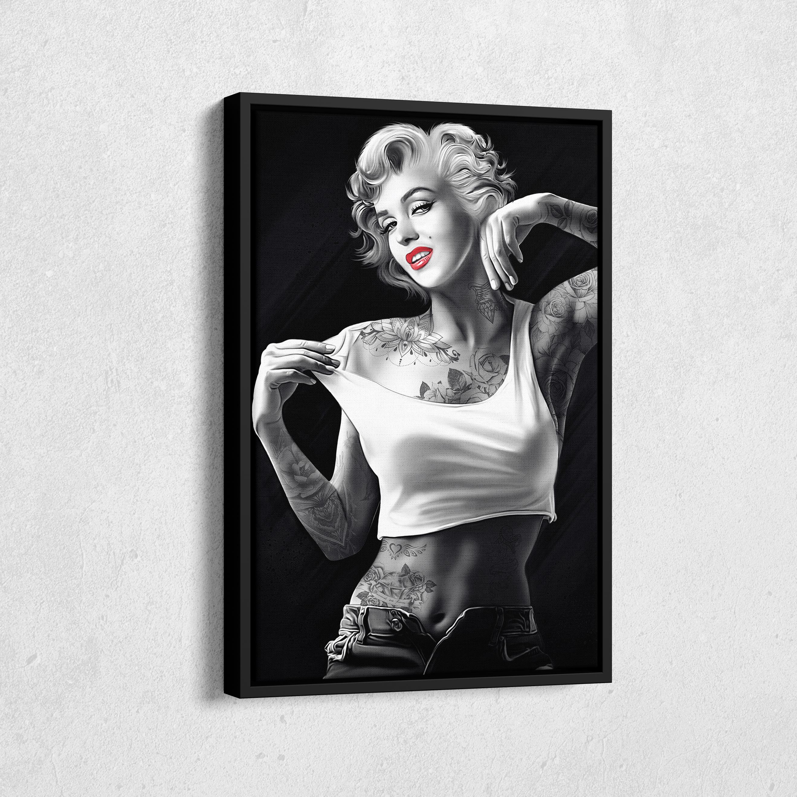 Marilyn Monroe Tattoo Art Poster Model Actress Wall Art Home Decor Hand ...