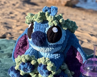 Crochet Pattern (PDF file): Amigurumi Big Velvet Stitch Plushie | Lilo and Stitch Inspired Alien Toy | Cute Disney Plushie