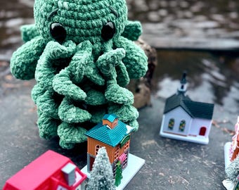 Crochet Pattern (PDF file): Cuddle Baby Cthulhu - Adorably Tentacled Plush Friend