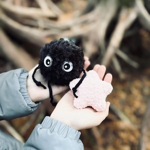 Crochet Pattern (PDF file): Soot Sprite Amigurumi With Star Accessories