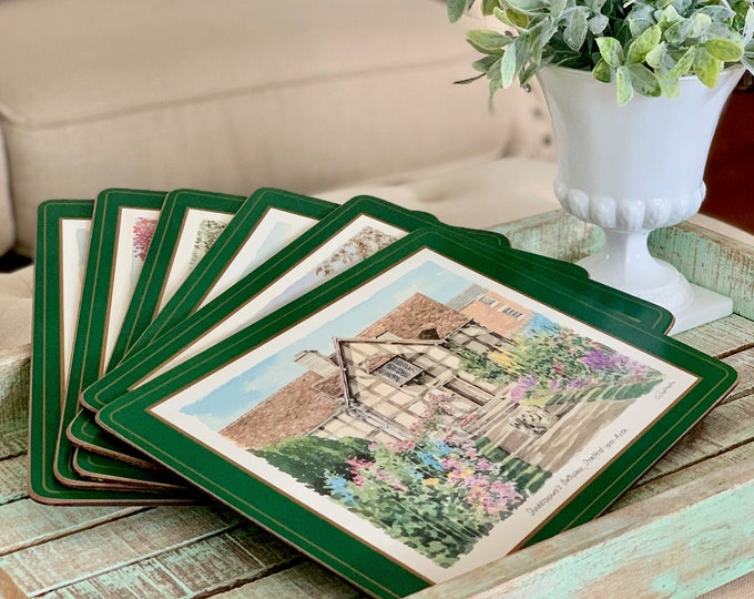 Set of Six Vintage Pimpernel England Cork Backed Placemat Etsy