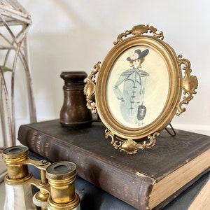 Cast Metal Ornate Table Top Easel Picture Frame, Victorian, French, Hand Drawing TYCAALAK