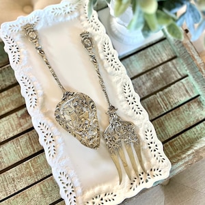 Vintage Montagnani Italy Ornate Service Fork and Spoon, Warrior, Horse, Wedding TYCAALAK