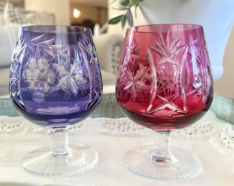 Vintage Bohemia Czechoslovakia Hand Cut 24% Lead Crystal Glass
