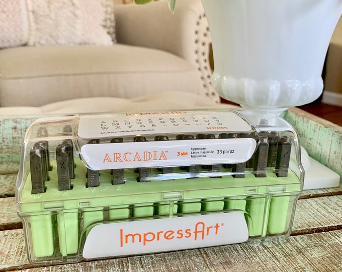 Impressart Metal Stamping Kit Uppercase Arcadia Metal Letter Etsy