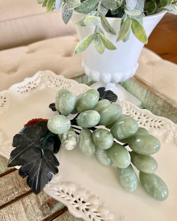 Mid Century Modern Celadon / Light Green Marble Grape Cluster 