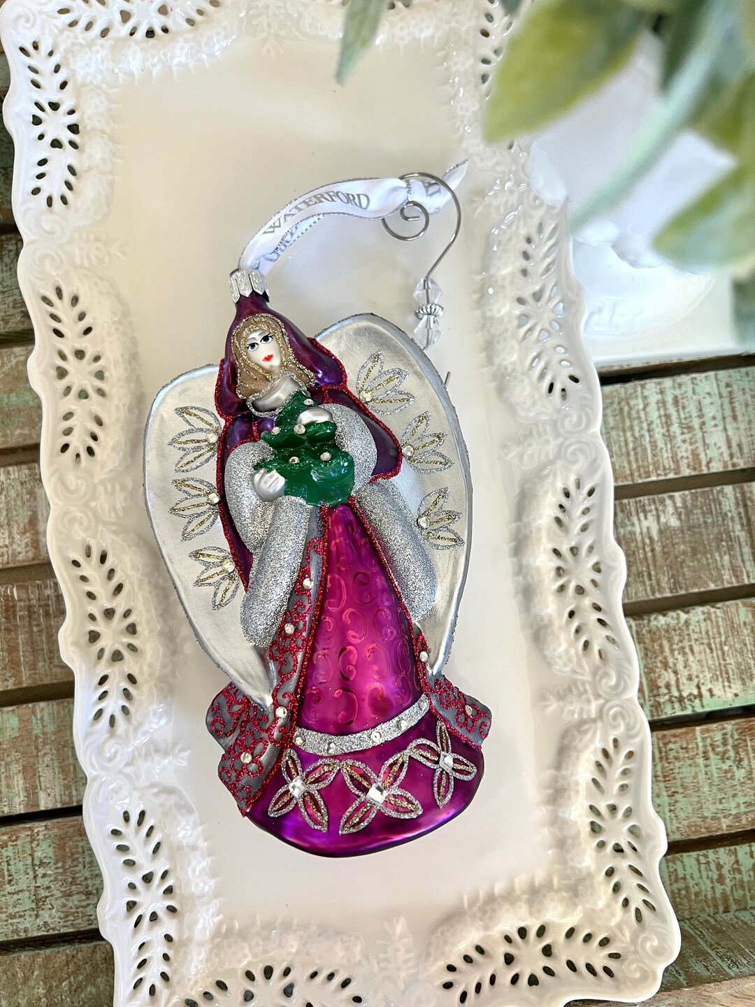 Waterford Holiday Heirlooms Sensations Ava Angel Ornament, Hand Blown ...