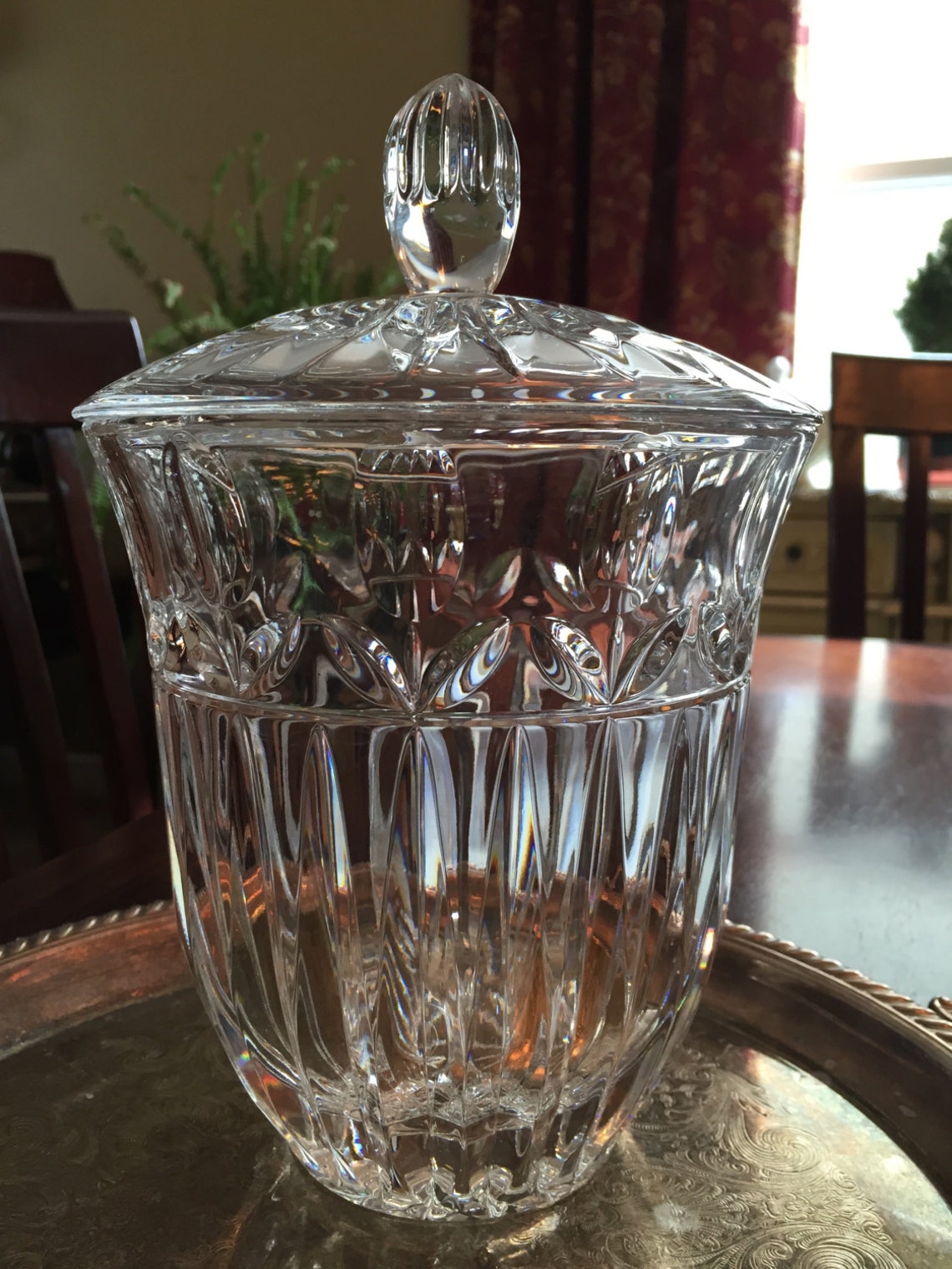 Block Crystal Tulip Garden Biscuit Jar Biscuit Barrel with Lid Etsy