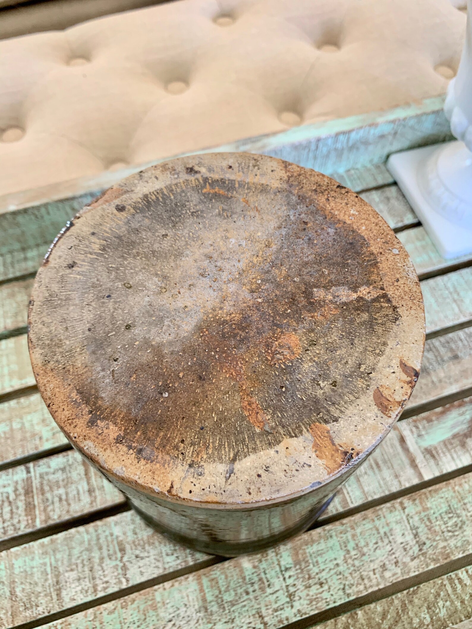 Rustic Dark Brown Crock Utensil Crock Stoneware Bumpy Shiny Etsy