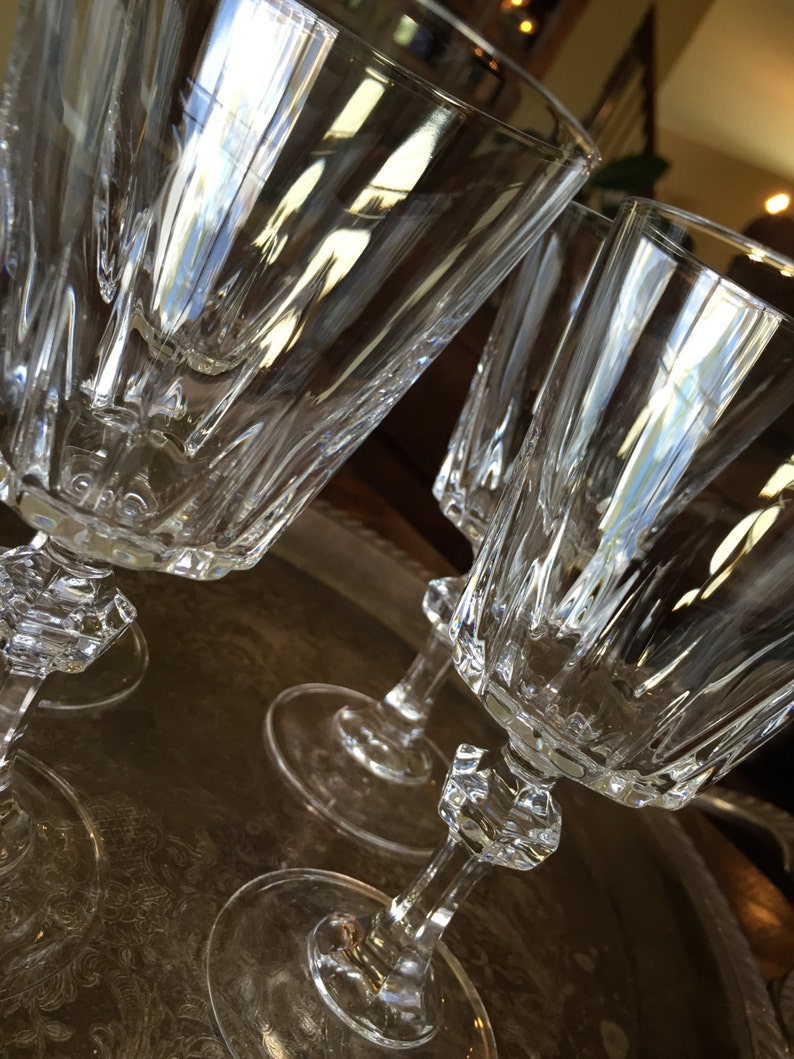 Princess House Crystal Esprit Pattern Set of FOUR Wine Glasses Etsy