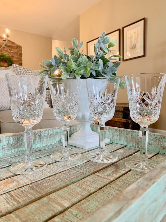 Lenox Crystal Wine Glass Set of Four Charleston Pattern Etsy