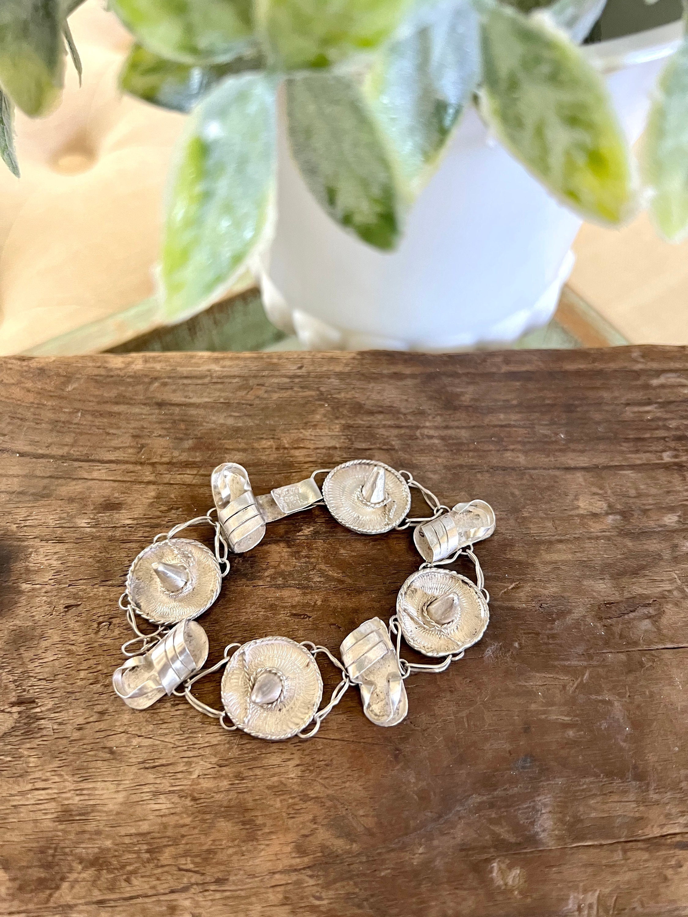 Men's Vintage Made in Mexico Silver Artist Bracelet Unique