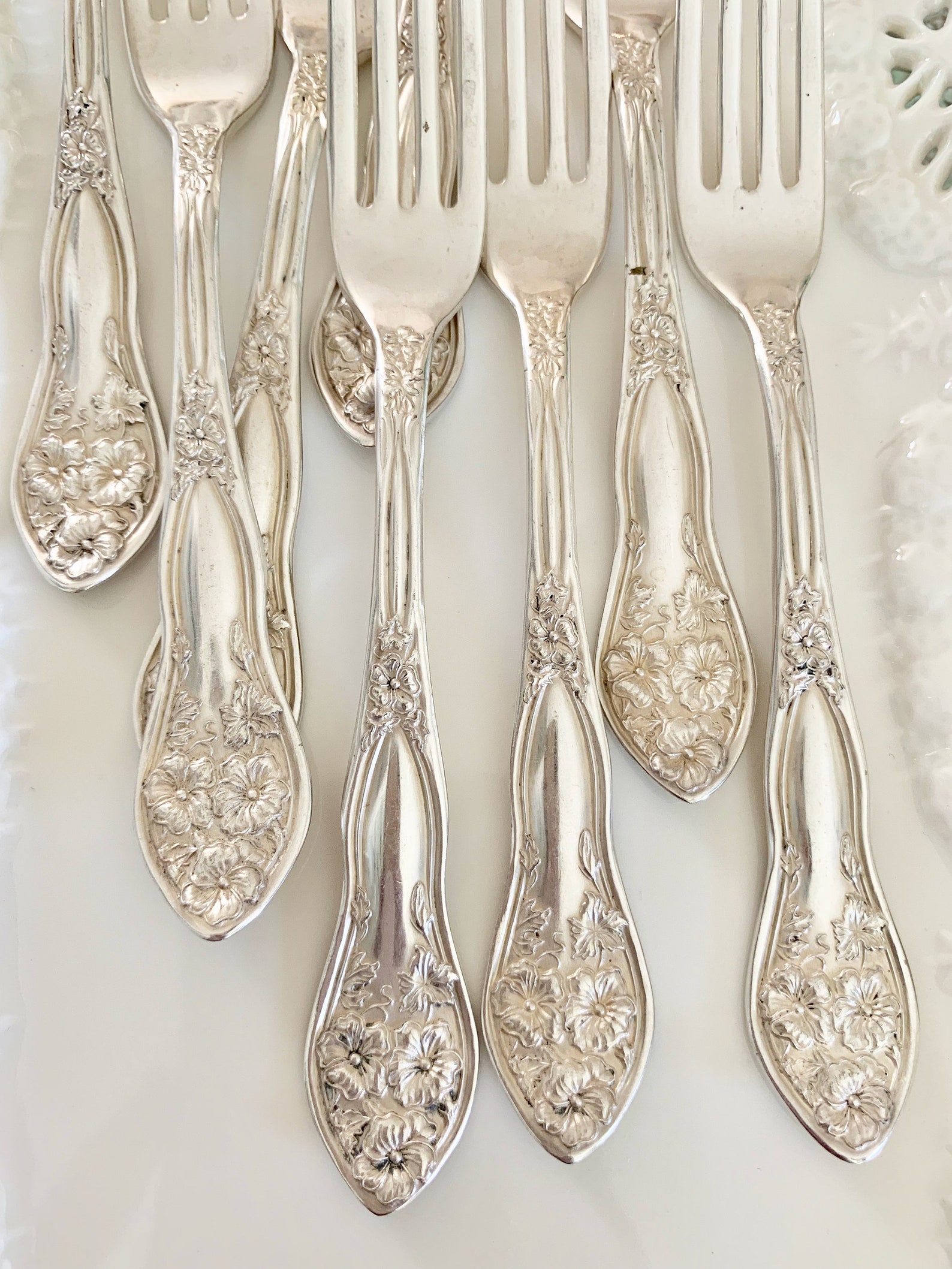 Antique Fairfield Silver / Silverplates Dinner Forks set of 8 Etsy