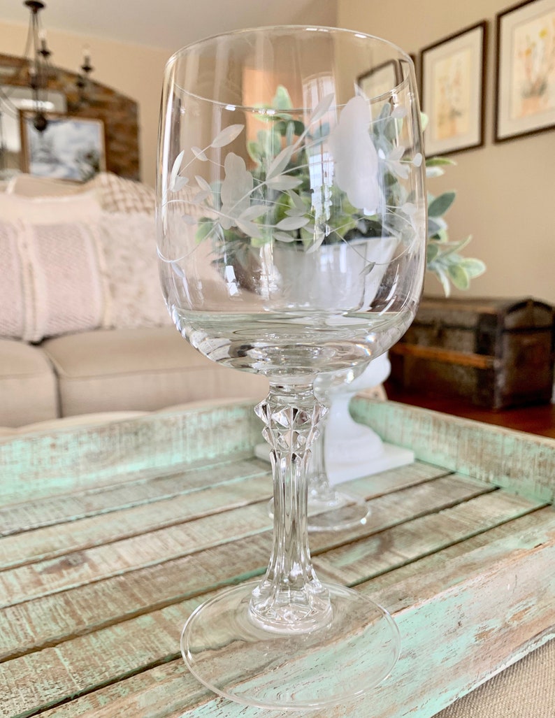 Princess House Crystal Water Goblet Large Wine Glass 7 Bordeaux Clear  Bordeaux Heritage Pattern Set of TwoTYCAALAK