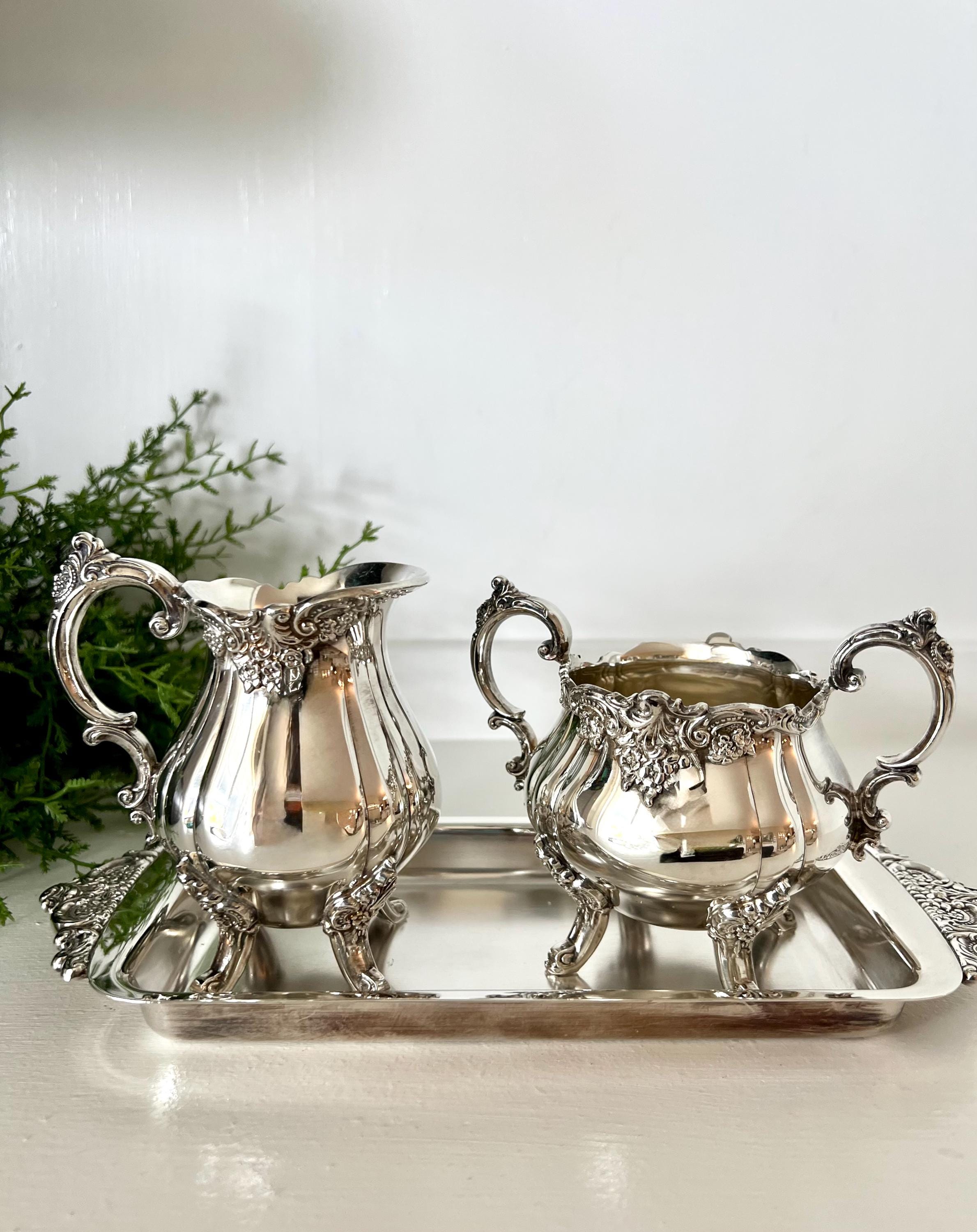 Wallace Baroque Silverplate Mini Creamer #234, Open Sugar Bowl