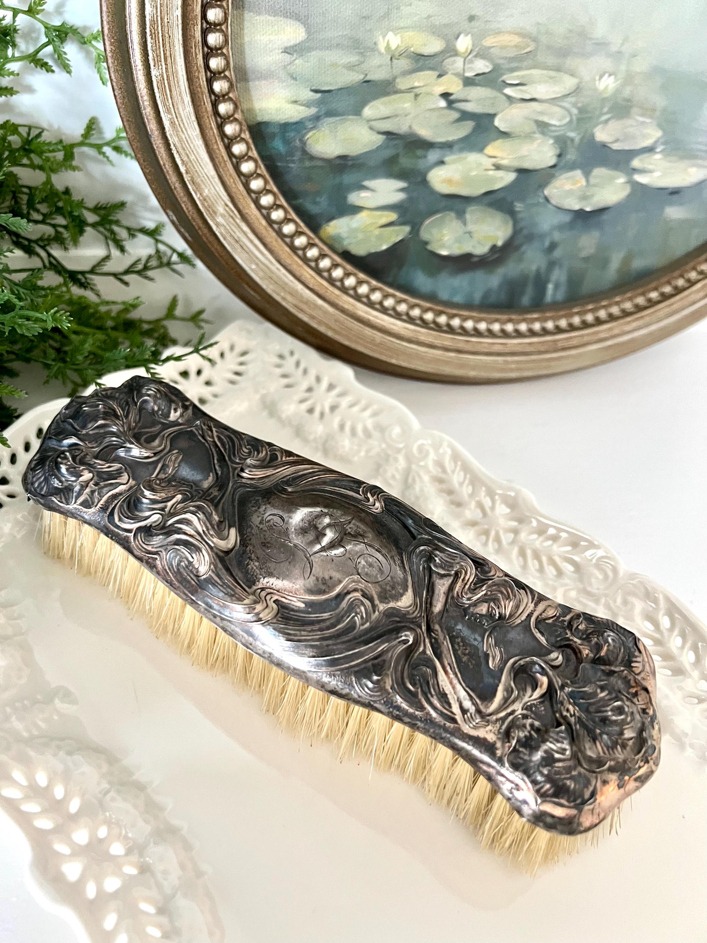 シルバーsterling 製オーバル型ブラシ Webster Sterling Brush - Etsy