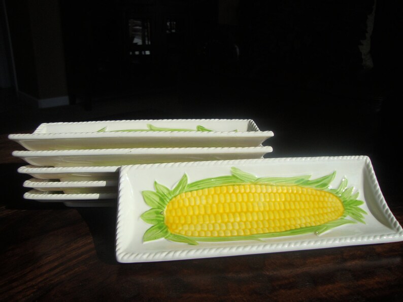 Vintage Corn on the Cob Plates Holders Set of Six TYCAALAK Etsy