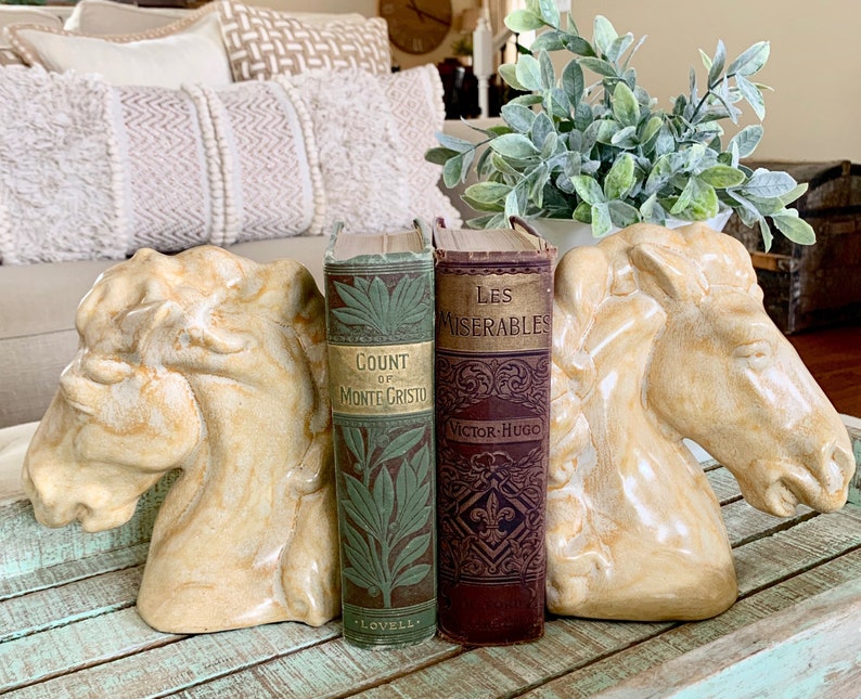Vintage Ceramic Horse Head Bookends Alberta's Mold Etsy