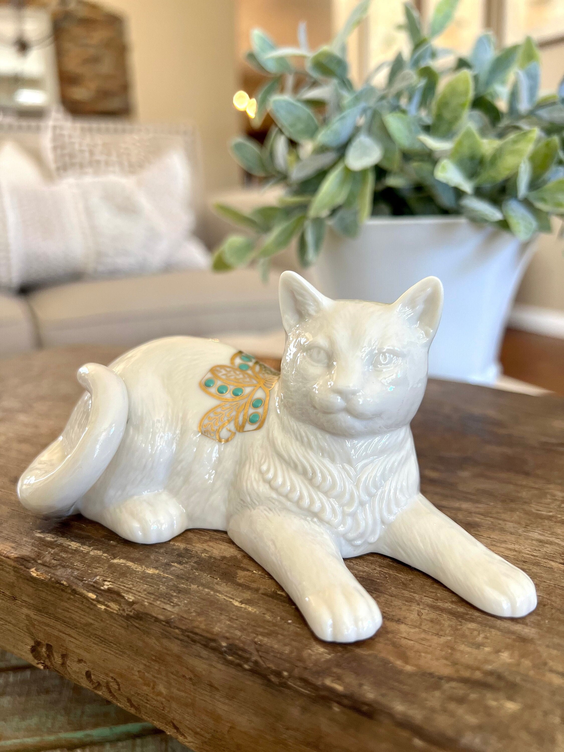 猫　置物　レノックス　LENOX The Garden Cat LENOX レノックス 猫 フィギュリン 置物｜Yahoo!フリマ