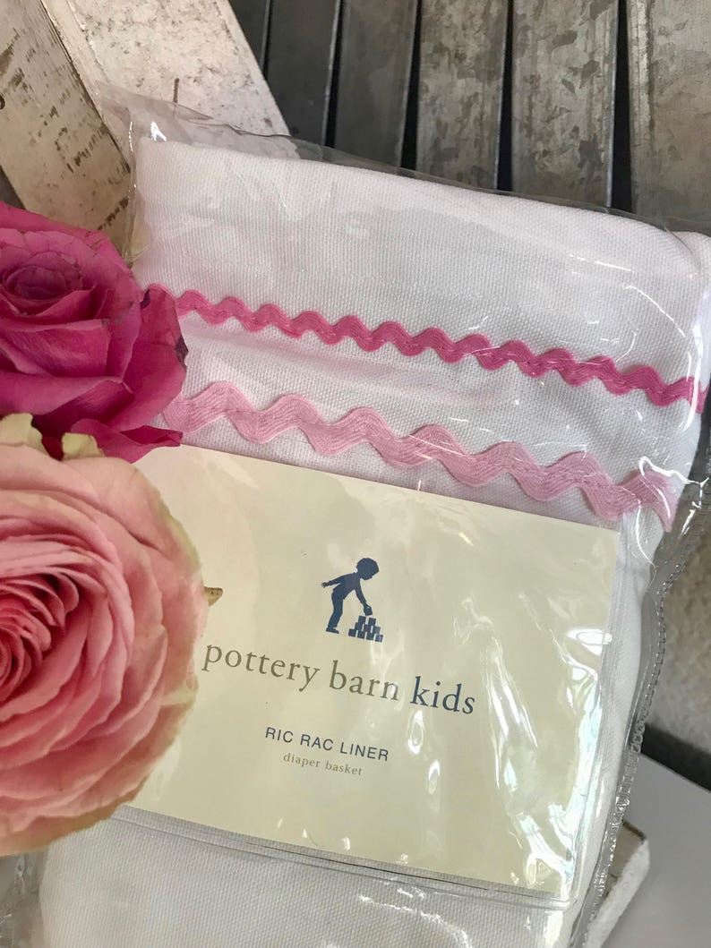 Set Of 2 Pottery Barn Kids Ric Rac Liner For Sabrina Diaper Basket Pink New In Package Many Uses Nursery Easter Baskets To Alter Tycaalak