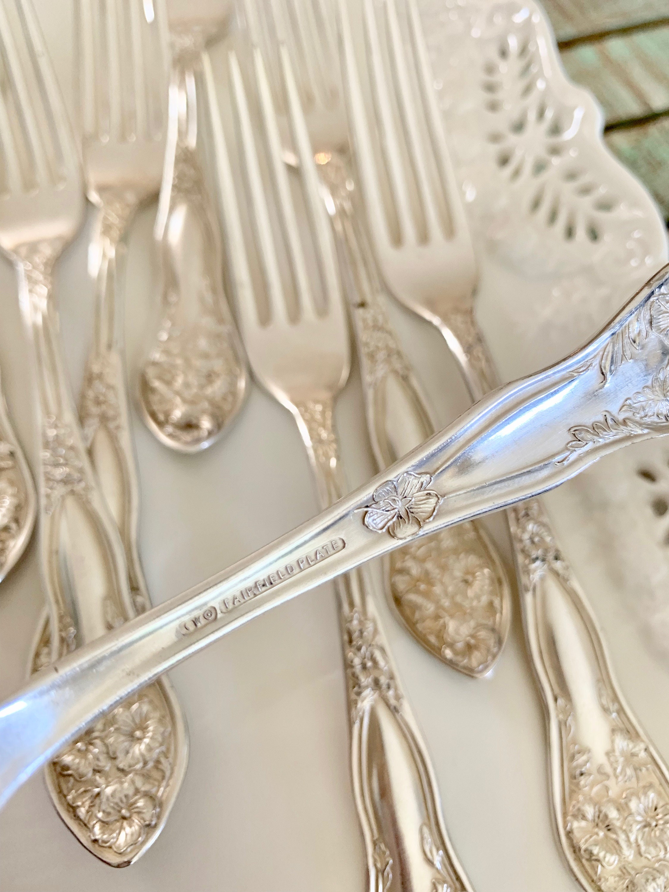 Antique Fairfield Silver / Silverplates Dinner Forks set of 8 Etsy