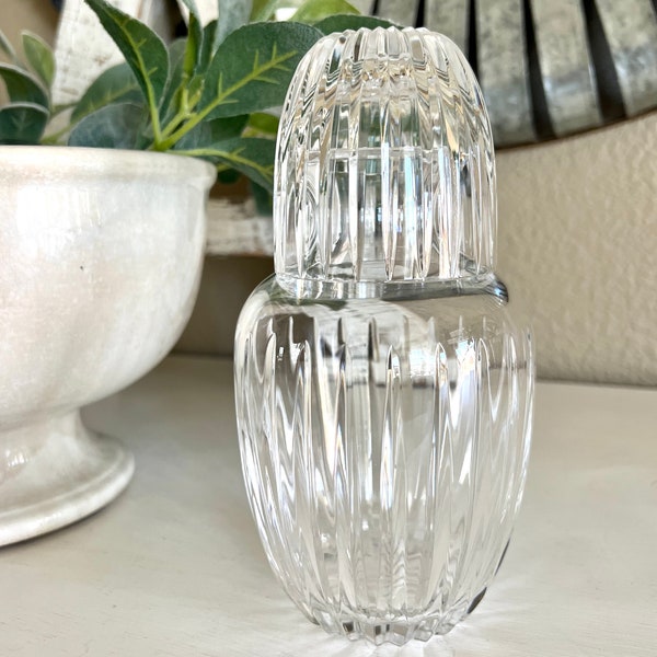 Crystal Bedside Carafe and Tumbler Set Decanter Nite Set Vertical Cut TYCAALAK