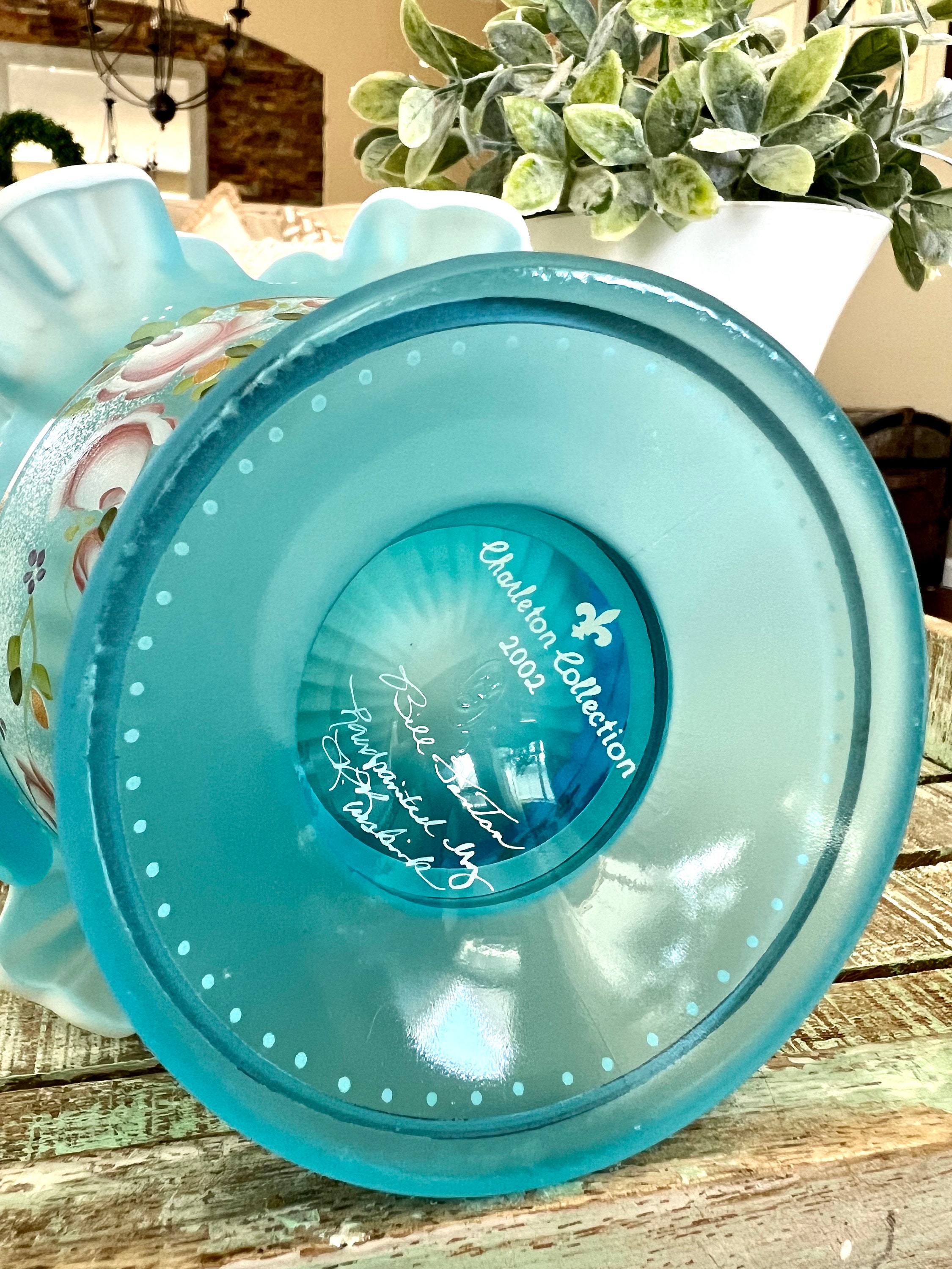 フェントン　アンティークガラス　小物入れ　Fenton silver crest フェントンアンティークガラス小物入れFenton silver crest