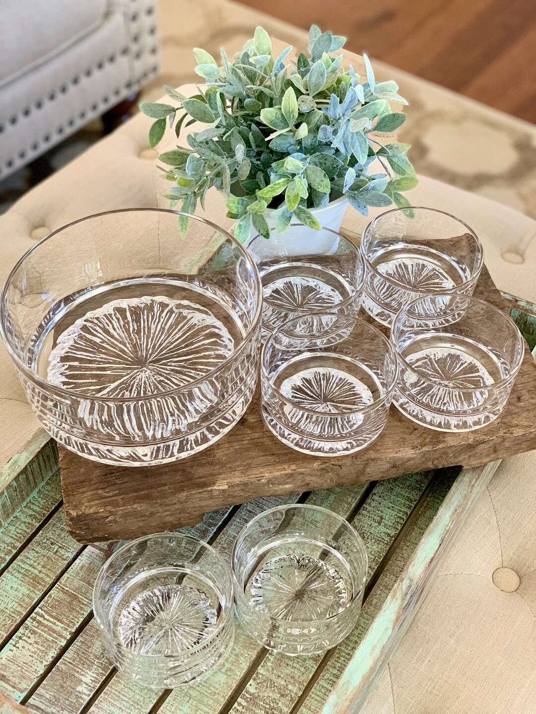 Krosno Poland Glass Berry Bowl Set or Fruit Bowl or Salad Bowl Etsy