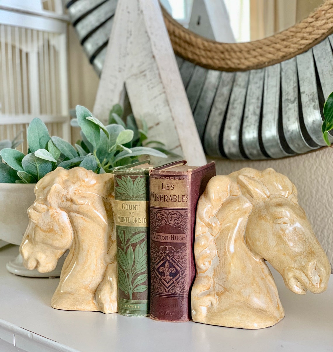 Vintage Ceramic Horse Head Bookends Alberta's Mold Etsy
