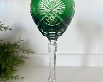 Nachtman Bleikristall Emerald Green Hock Wine Traube Glass  Nachtman Bleikristall Emerald Green Hock Wine Traube Glass main image 2