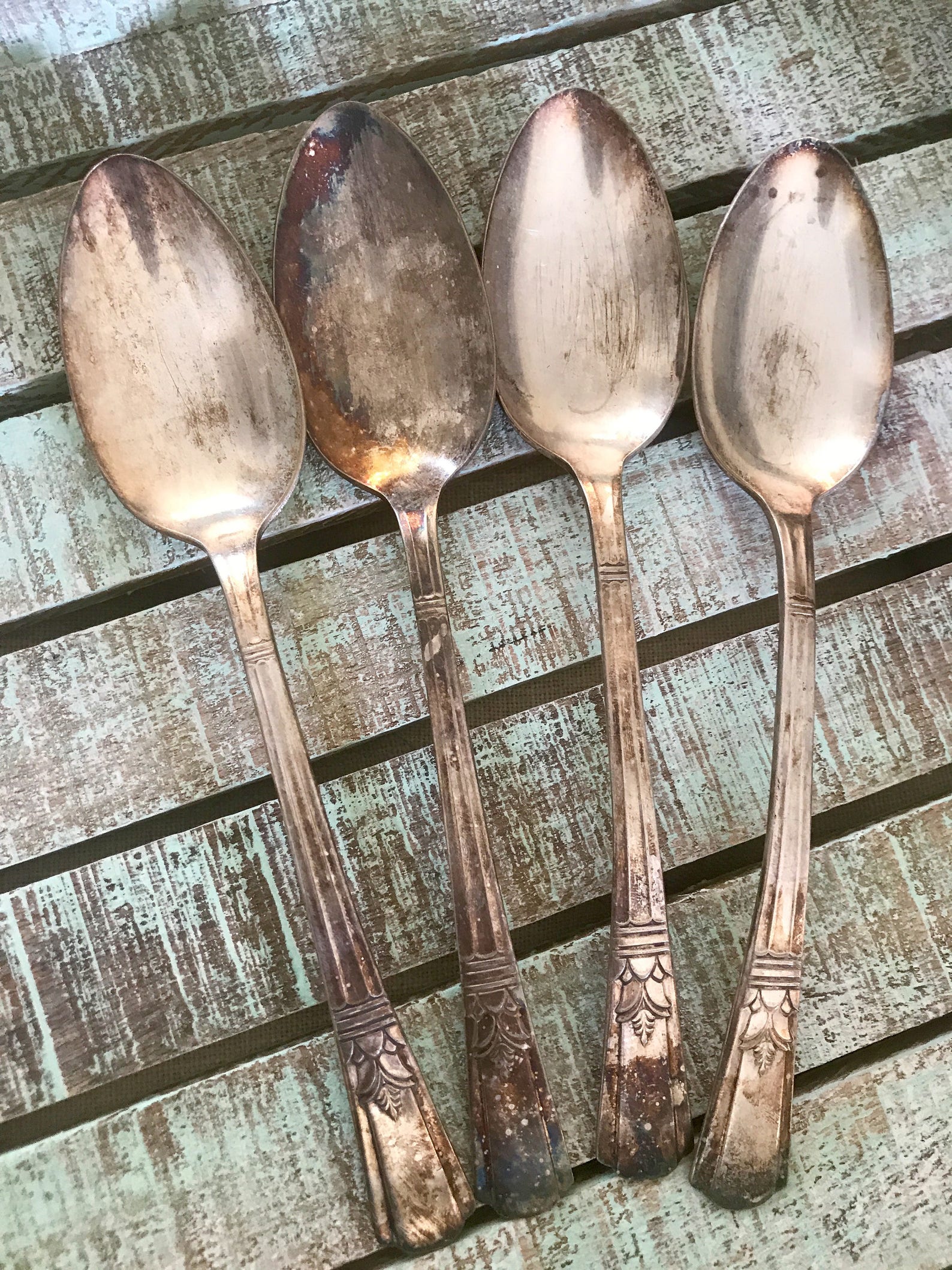 Court Silverplate Silver Plate Serving Spoons Set of 4 1939 Etsy