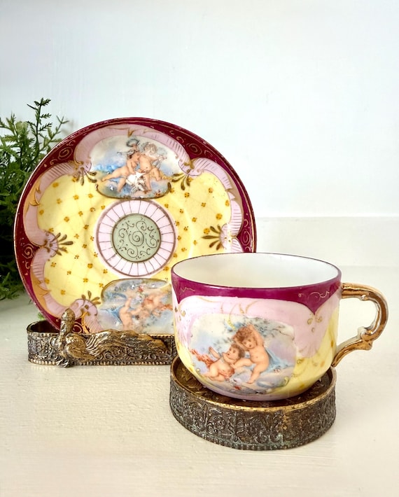 Antique JHR Hutschenreuther Bavaria Germany Demitasse Cup & Saucer