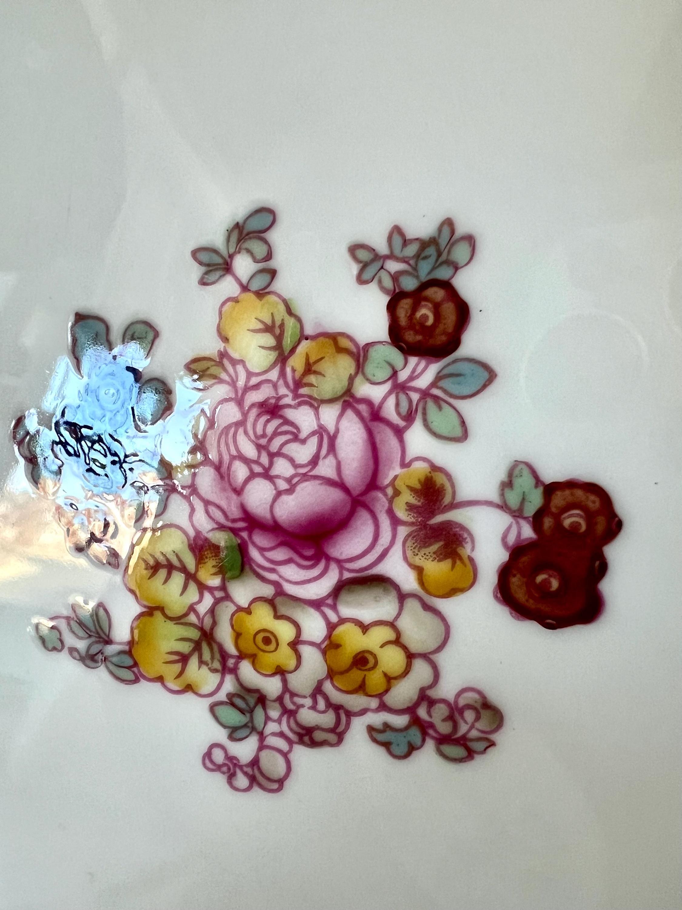 Minton Rose A 4807 Set of Six Dinner Plates by Minton, Bone China