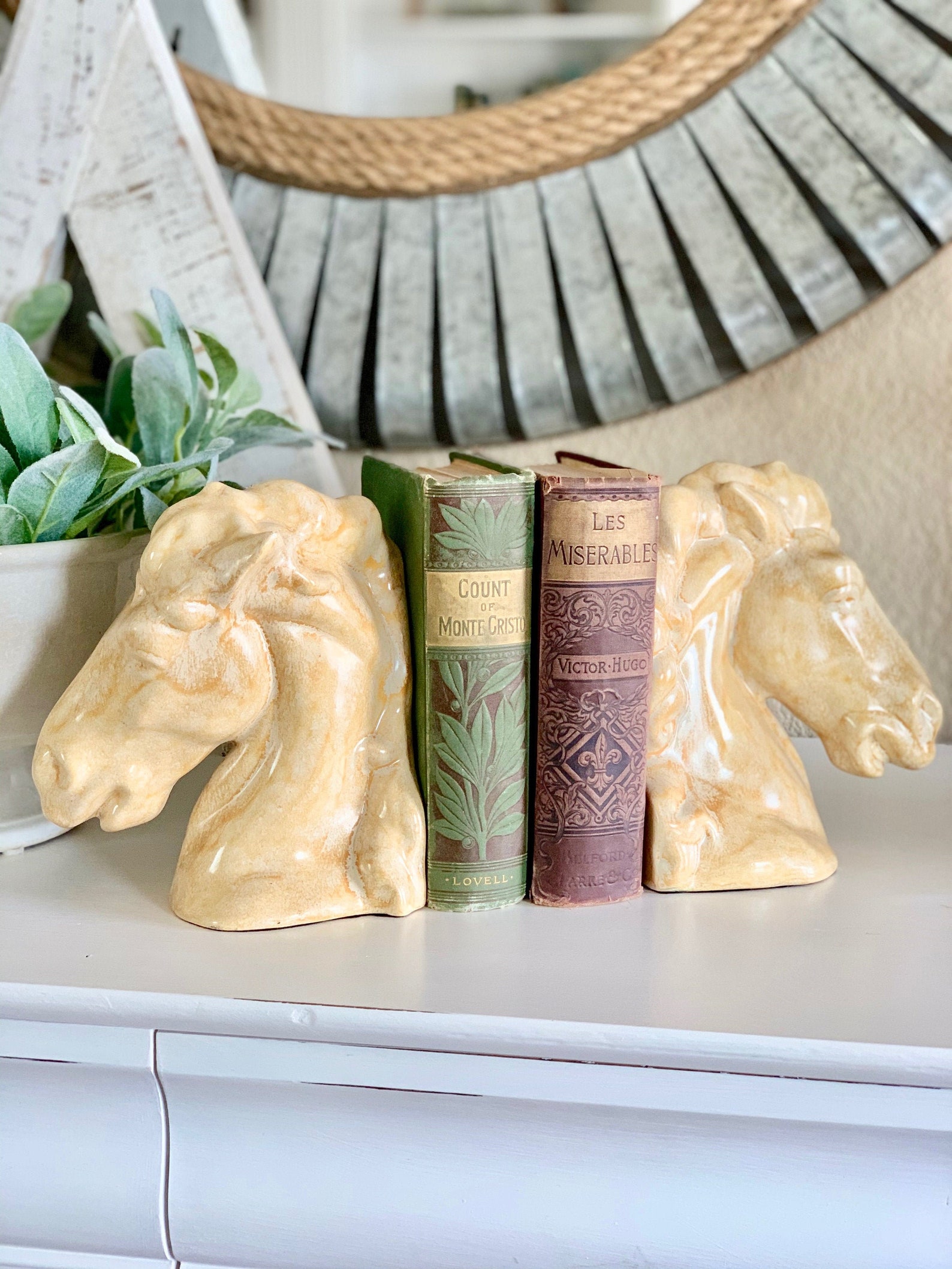 Vintage Ceramic Horse Head Bookends Alberta's Mold Etsy