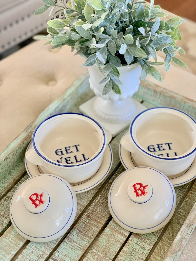 Set of Two Rubicon Designs Mothers Chicken Soup Bowls RX Bowl Etsy