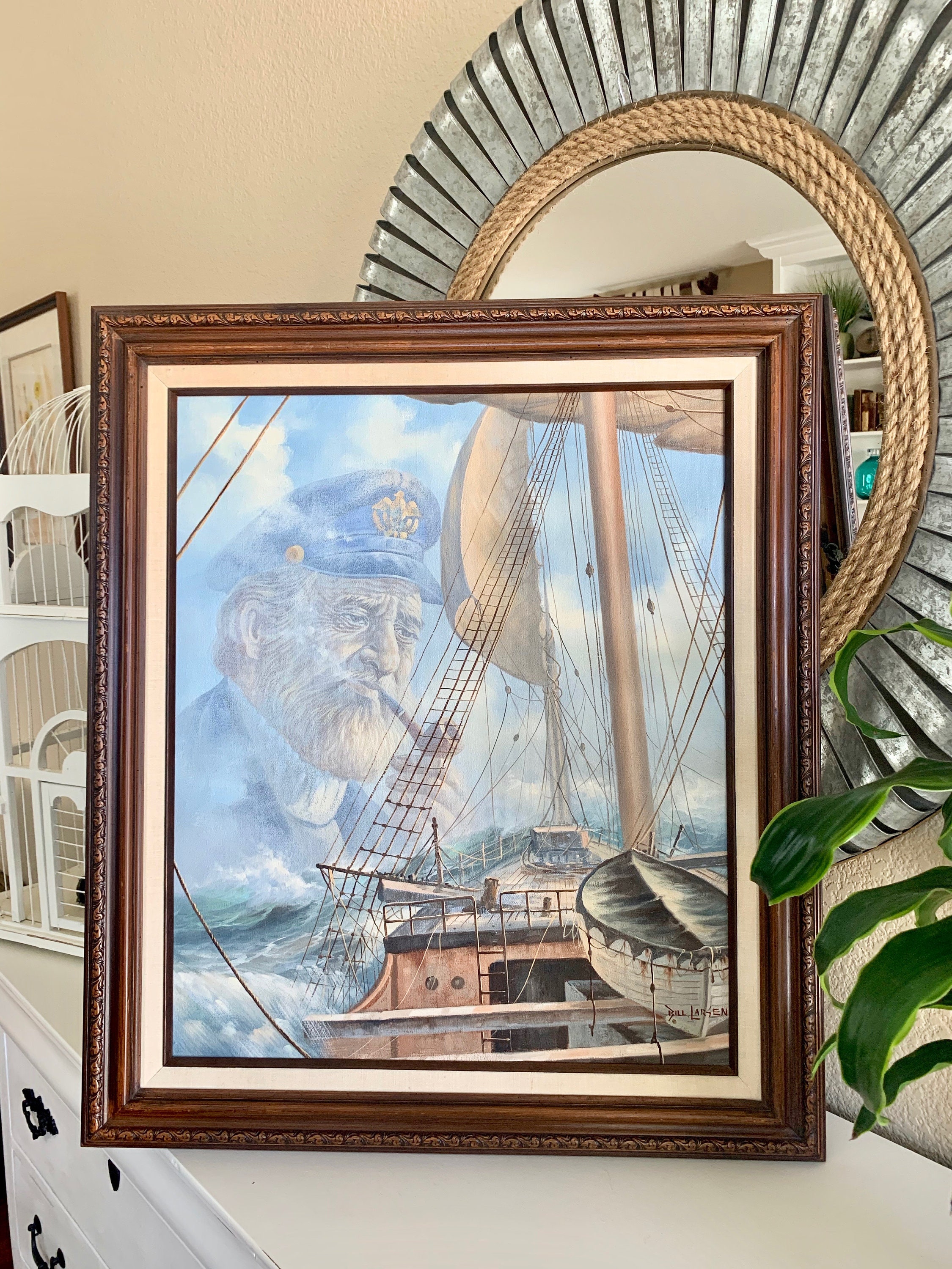 Framed Original Oil Painting Signed Bill Larsen 