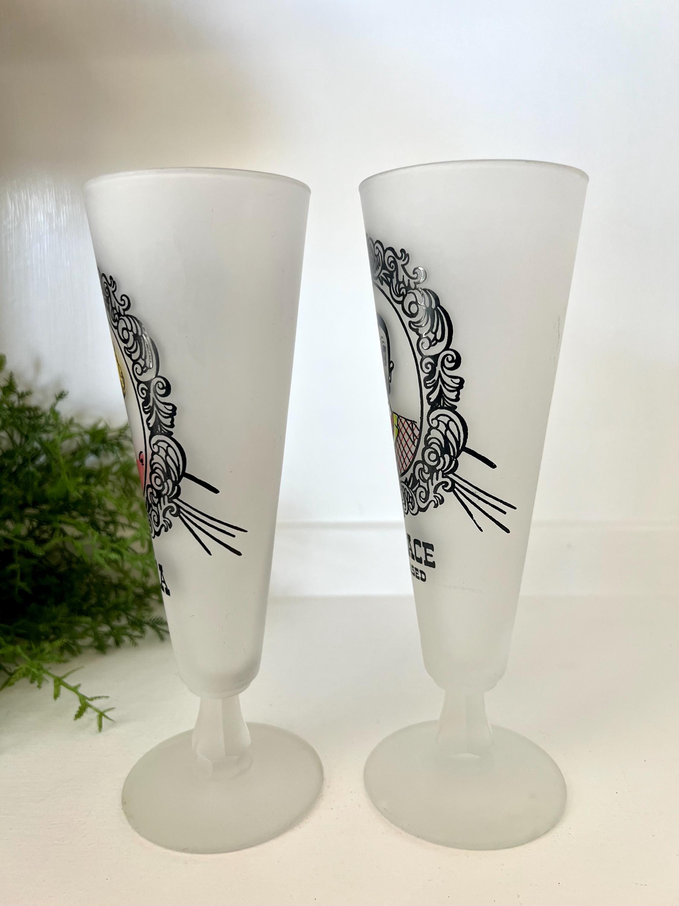 Set of Two Vintage Hazel Atlas Gay Fad Ancestors Portraits Barware