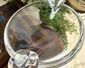 Steuben Crystal Double Crimped Trinket Dish, Ashtray, Candy Dish, Bowl Signed TYCAALAK