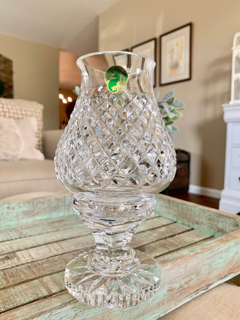 Waterford Crystal Hurricane Votive Candle Holder Alana Pattern Etsy