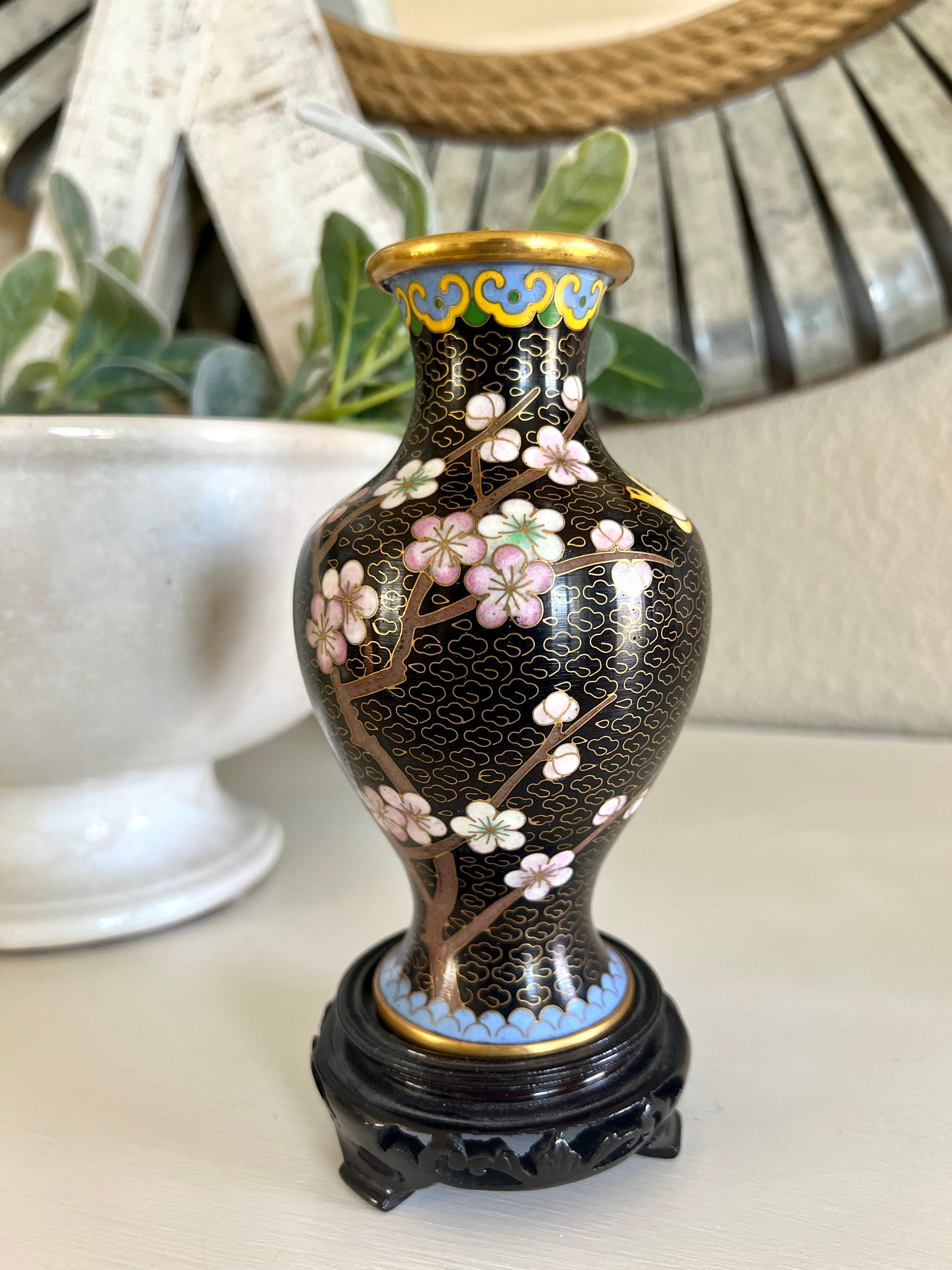 Vintage Japan Cloisonne Vases - Etsy