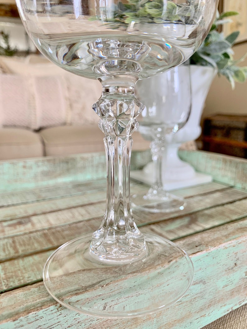 Princess House Crystal Water Goblet Large Wine Glass 7 Bordeaux Clear Bordeaux Heritage Pattern Set of TwoTYCAALAK