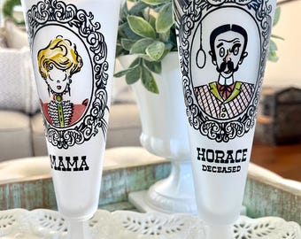 40s'50s'ビンテージ スカル 棺桶型 ガラスボトル 3点セットバイカー Set of Two Vintage Hazel Atlas Gay Fad Ancestors Portraits Barware