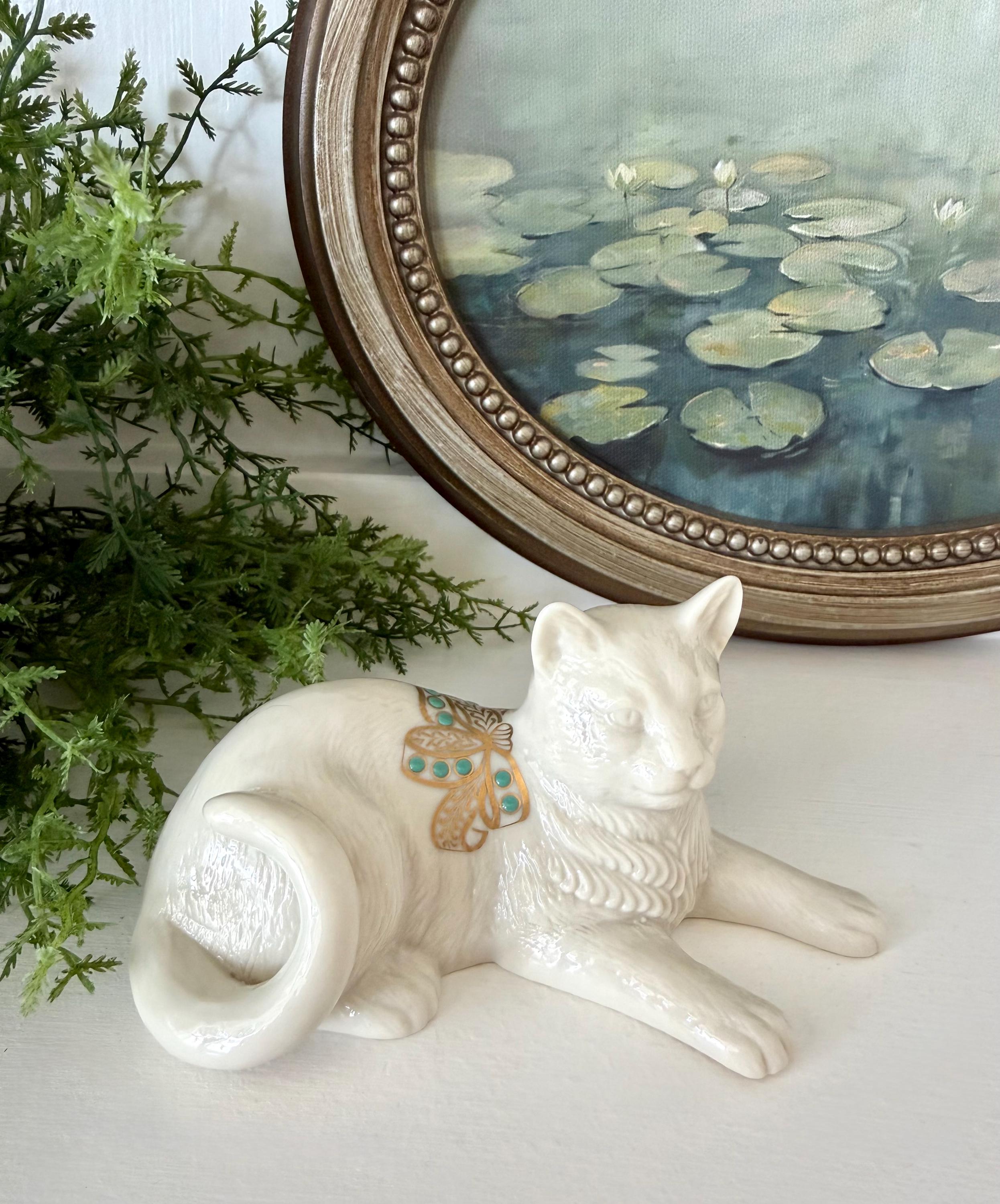 Lenox Cat Figurine - Etsy