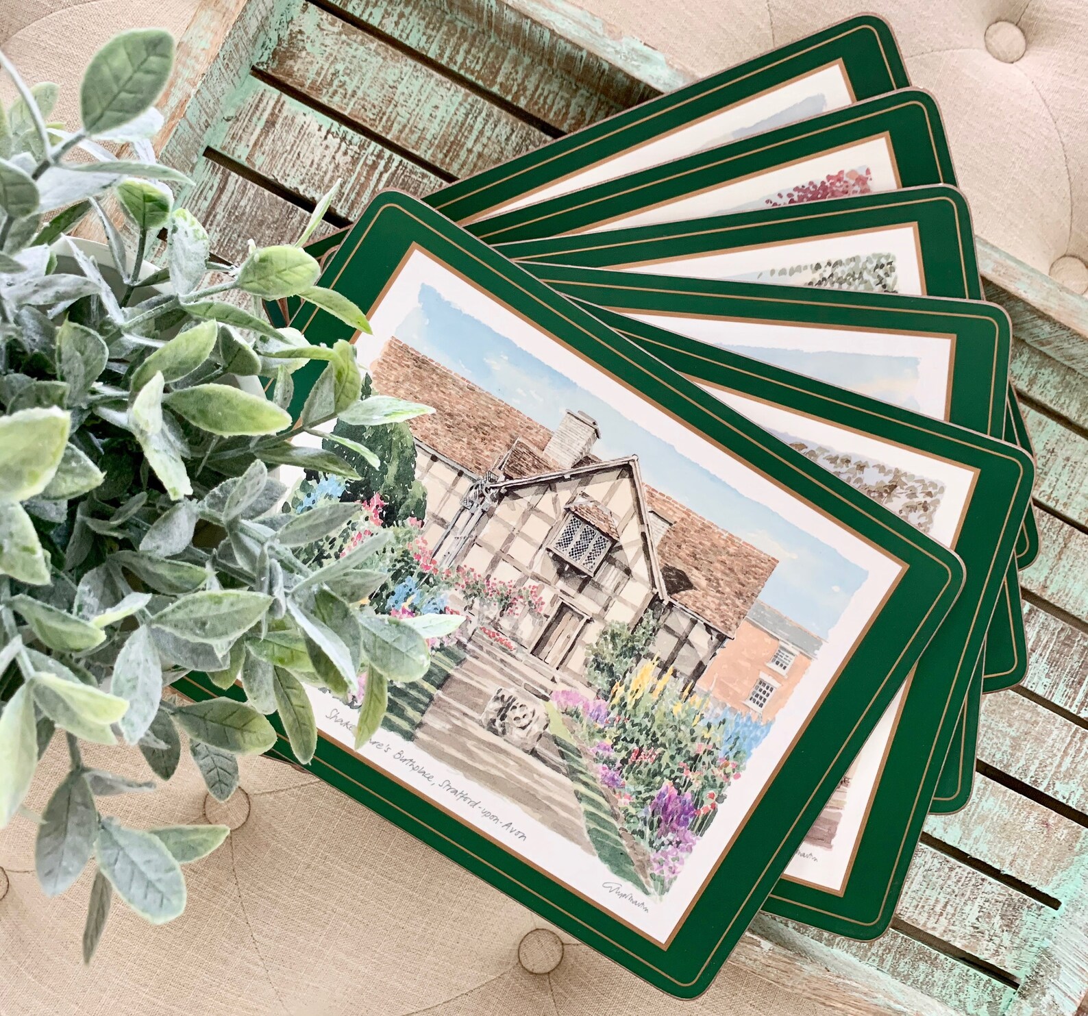 Set of Six Vintage Pimpernel England Cork Backed Placemat Etsy