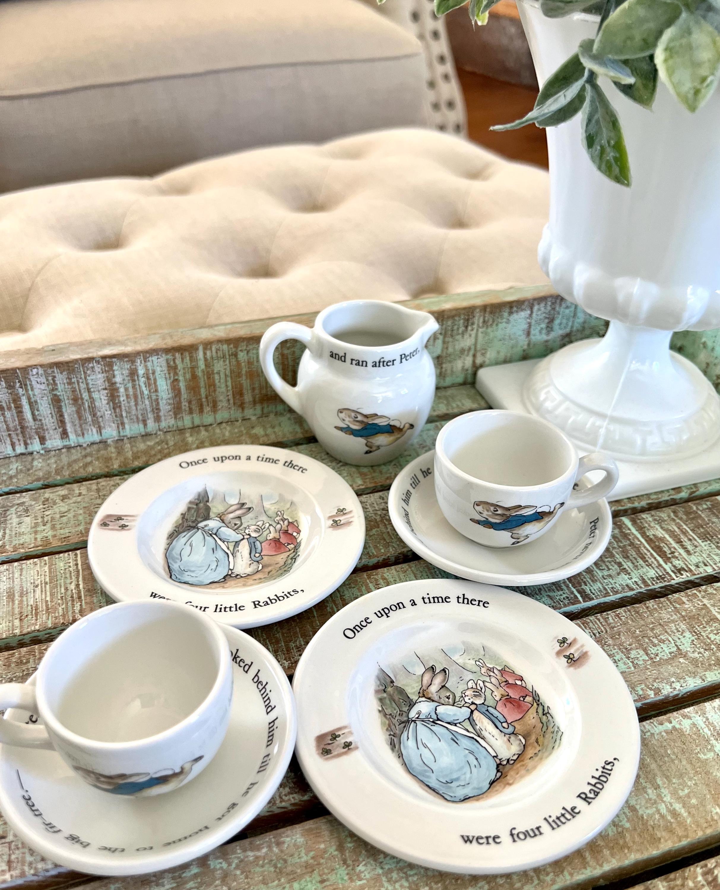 Wedgwood Porcelain Peter Rabbit Beatrix Potter Childs Tea Set