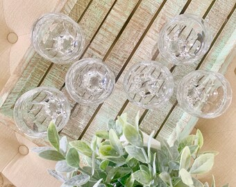 Atlantis Crystal Set of Six Wine Glasses Evora Cut Pattern Wedding