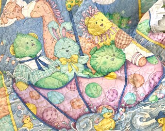 USA ヴィンテージ　カラフル　ベビーブランケット　動物ファブリック　未使用 Vintage The World of Baby Mink blanket pink puppies chiko
