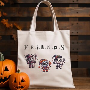 Voodoo doll Friends tote bag, Halloween Voodoo doll tote bag, Fun spooky tote bag