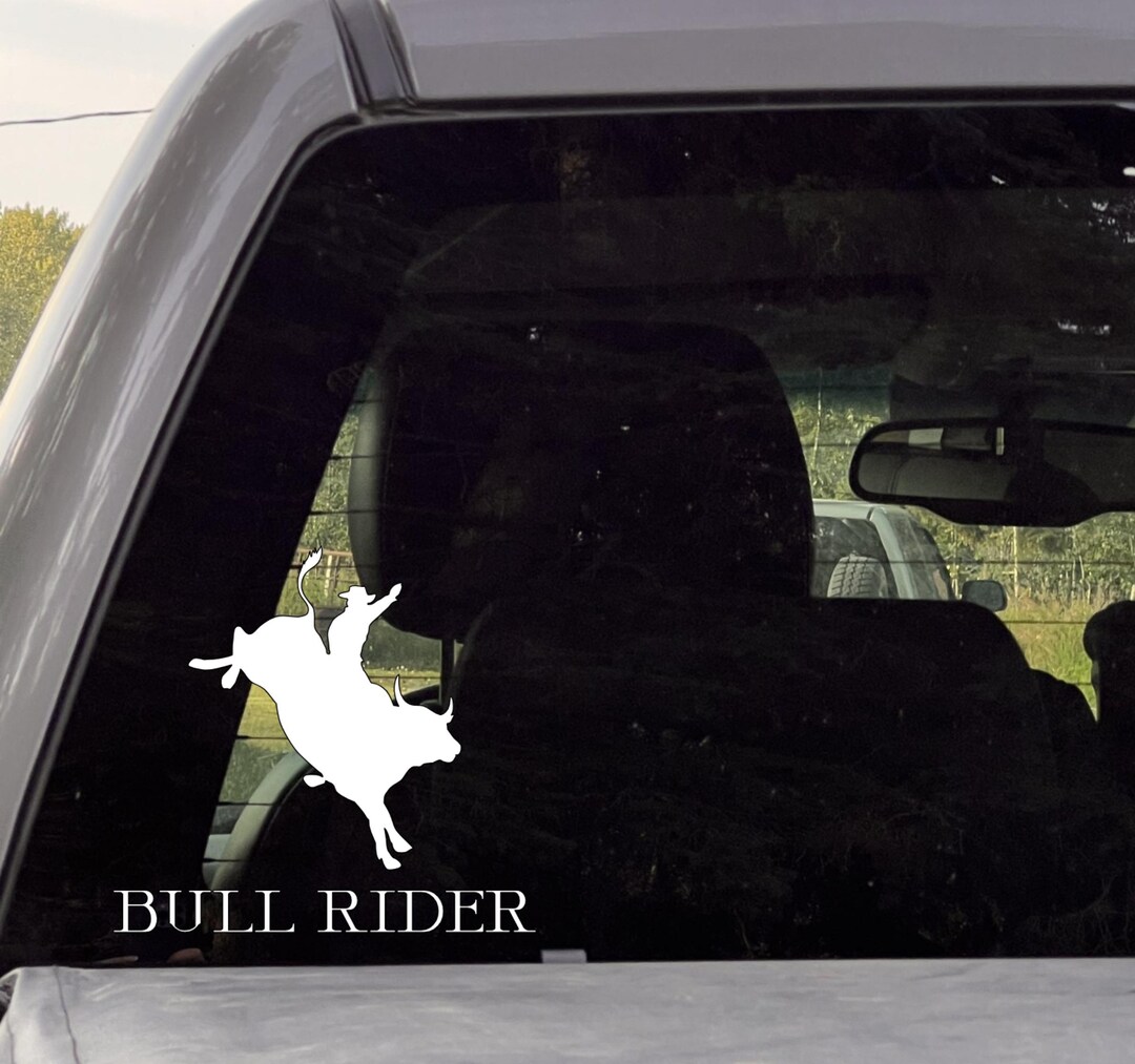 Bull Rider Vehicle Decal, Bumper Sticker - Etsy