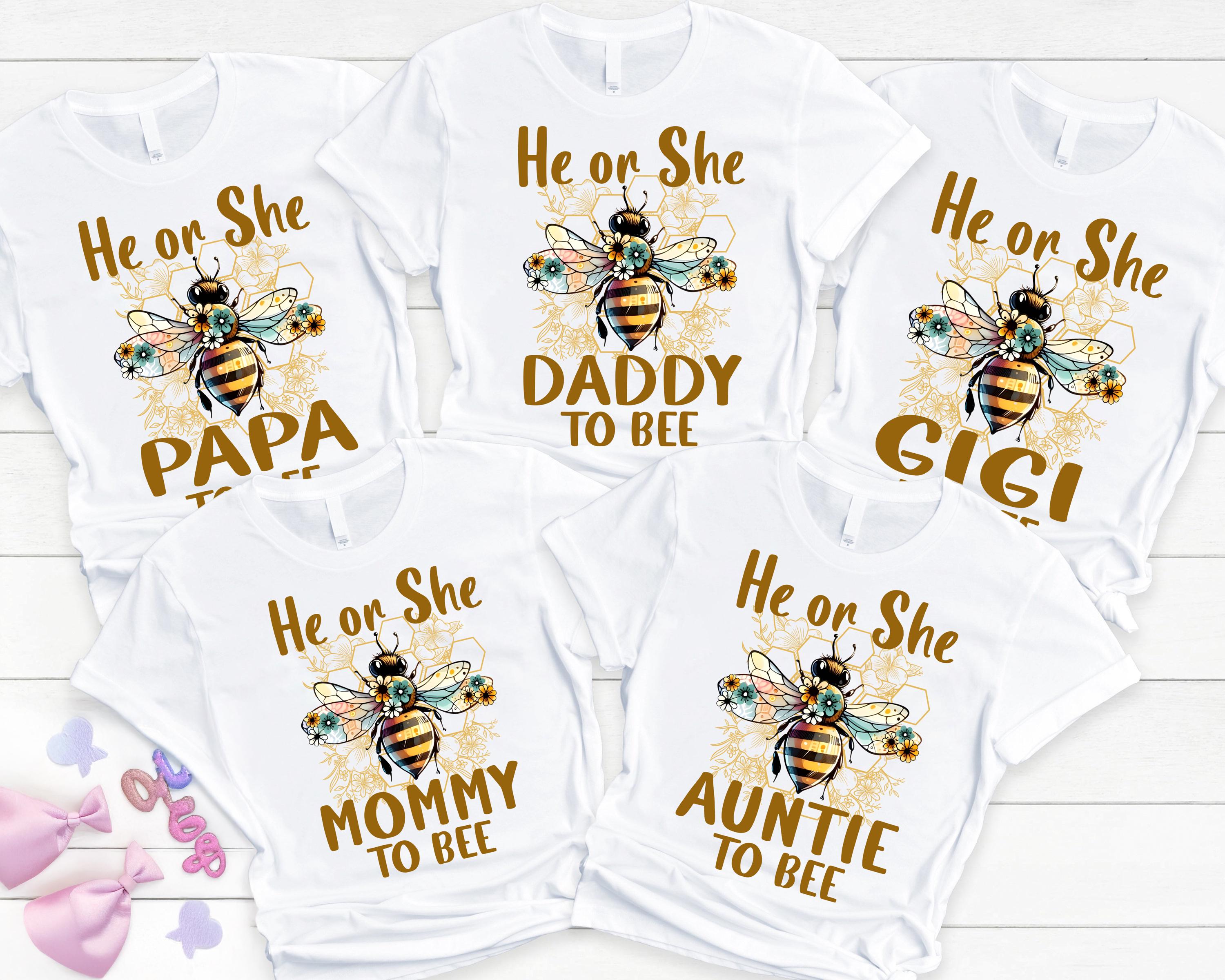 Custom Keeper of the Gender Shirt, Bee Theme Gender Reveal, Family Matching Shirts, Bee Hive Family, Gender Reveal Tees, Dad Mom To Bee